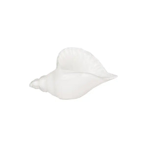 BCL WHITE CLEAR GLASS SHELL FIGURINE