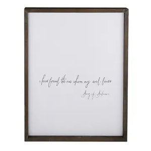 SBD " I HAVE FOUND THE ONE FOR WHOM MY SOUL LOVES " 20X26 FRAMED ART